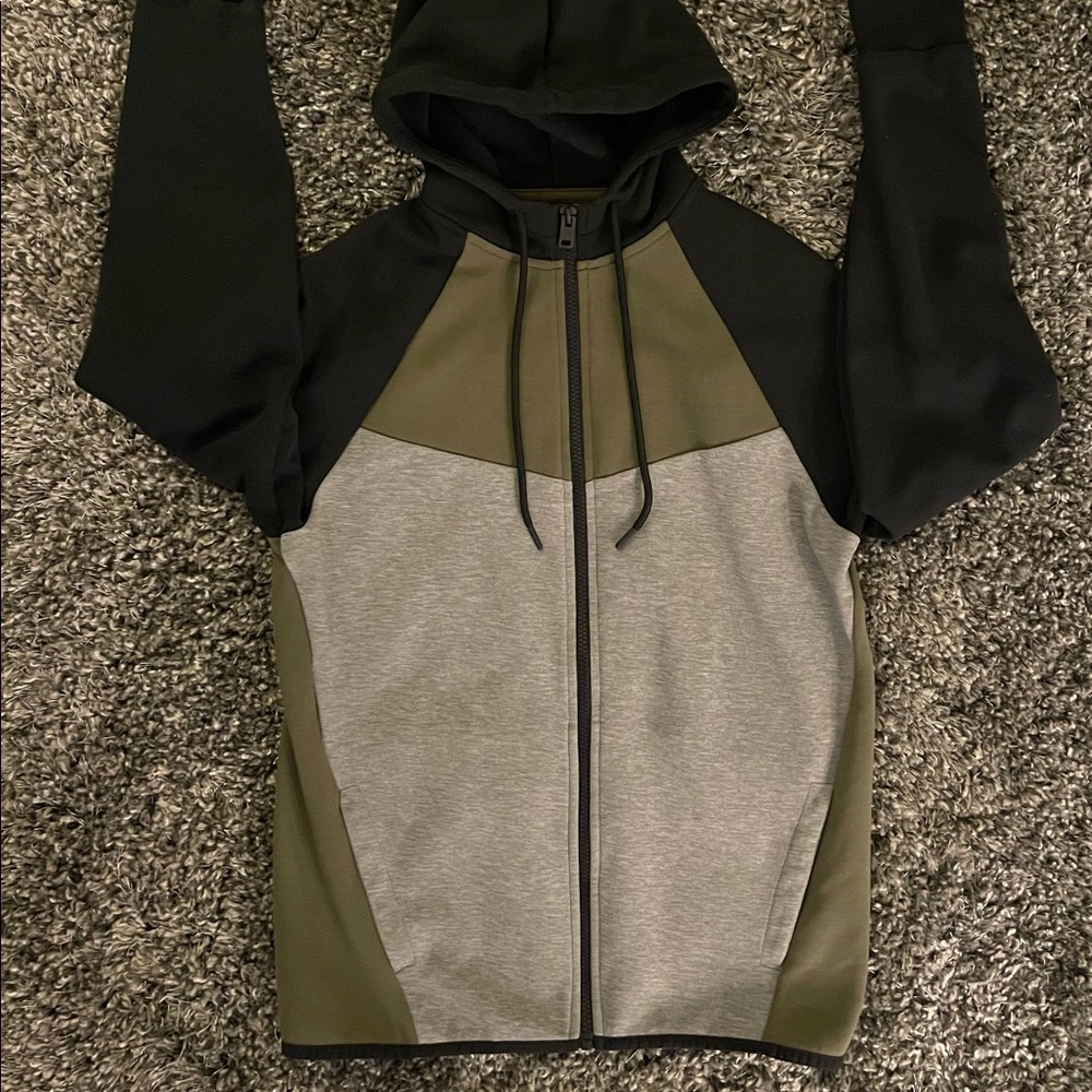 Womens Express Black Grey Green Sweat Suit Jacket Size S